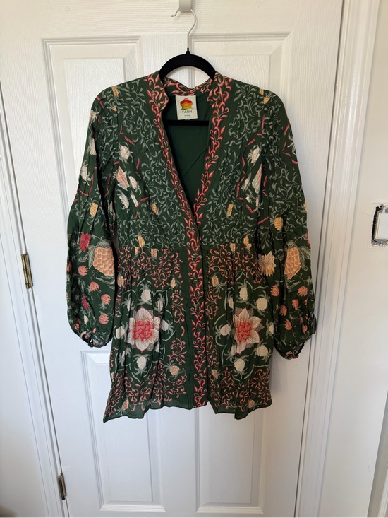 FARM Rio Dresses & Skirts - FARM Rio Green Dress with Coral Floral Print